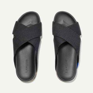 Rothy’s Limited Edition Black Weekend Slide Cross Strap Sandals 8
